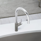 BLANCO 526397 Urbena Kitchen Faucet, 1.5 GPM, Chrome/Truffle