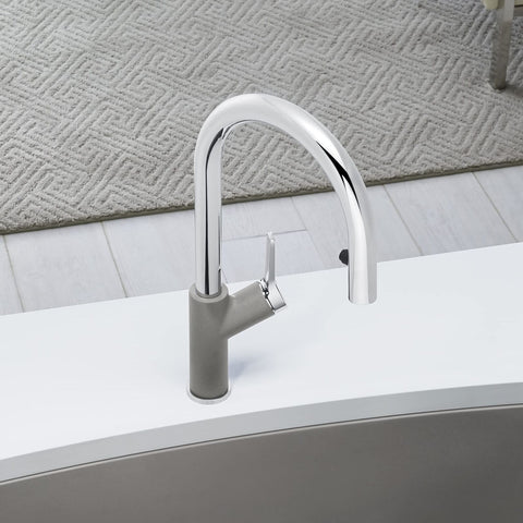 BLANCO 526397 Urbena Kitchen Faucet, 1.5 GPM, Chrome/Truffle