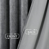 StangH Light Grey Velvet Curtains - Elegant Bedroom Decorative Window Treatme...