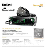 Uniden BEARCAT 880 CB Radio with 40 Channels and Large Easy-to-Read 7-Color L...