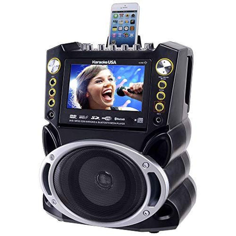 Karaoke USA System - Portable, Black 18.50" x 13.60" x 10.70",