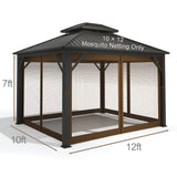 Gazebo Universal Replacement Mosquito Netting &#8211; Hugline 10' x 12' Outdoor