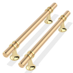 OYX 24Pack 5inch Gold Dresser Handles Brushed Brass Cabinet Pulls 24