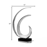 Modern Day Accents 3578 Oleada Wave Sculpture, Abstract Sculpture, Silver Art...