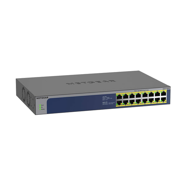 NETGEAR 16-Port Gigabit Ethernet Unmanaged PoE Switch (GS516PP) - with 16 x P...