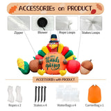 DomKom 8FT Thanksgiving Inflatables Decorations, Turkey and Vegetables Blow U...