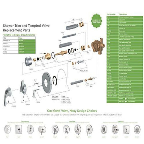 Symmons 6600-TRM-STN Unity Shower Valve Trim in Satin Nickel