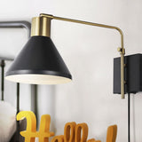 JONATHAN Y JYL1303B Max Swing Arm 1-Light Modern Midcentury Iron USB Charging...