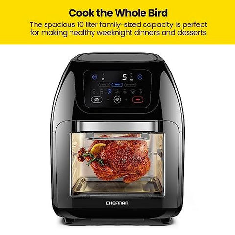 CHEFMAN Multifunctional Digital Air Fryer+ Rotisserie, 10 Quart, Black