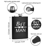 ELEGANTPARK Engraved Groomsman Gifts Set of 8 Groom Best Man Groomsman Flasks...