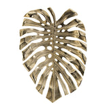 Benjara BM302603 19 in. Linzo Monstera Leaf Aluminum Wall Hanging Bowl Bright...