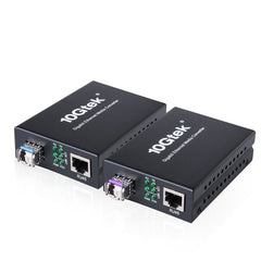 ipolex A Pair of Bidi Gigabit Single-Mode LC Fiber to Ethernet Media Converte...