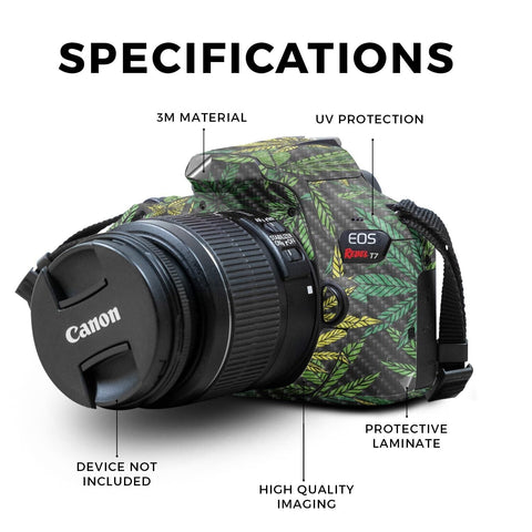Carbon Fiber Skin Compatible with Canon EOS Rebel T7 Camera - Cannabis Cultur...