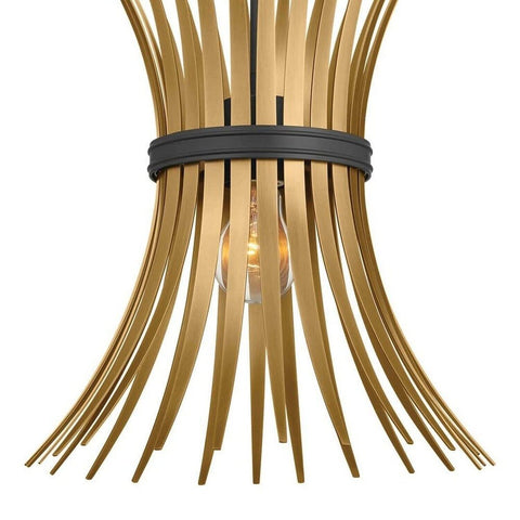 Kichler Baile 12.7 Inch 1 Light Mini Pendant in Natural Brass and Black