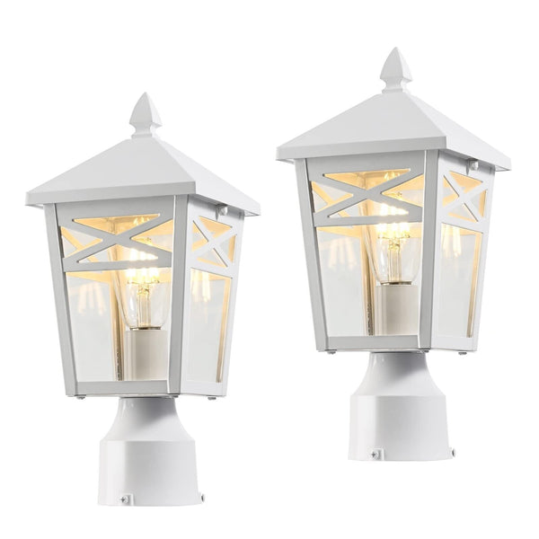 Outdoor Dusk to Dawn Outdoor Post Lights, 2 Pack Farmhouse Exterior lamp Post...