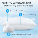 Queen Size Bed Pillows Set of 2 - Premium Down Alternative Cooling Pillows fo...