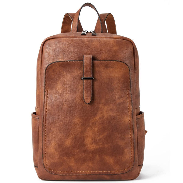 BROMEN Leather Laptop Backpack for Women 15.6 inch Computer Business Travel P...