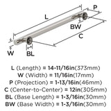 Amerock Corp BP37110PN Everett Appliance Pull, 12 in (305 mm) Center-to-Cente...