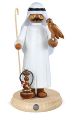 M&#252;ller German incense smoker Arab with falcon and shisha, height 27 cm / 11