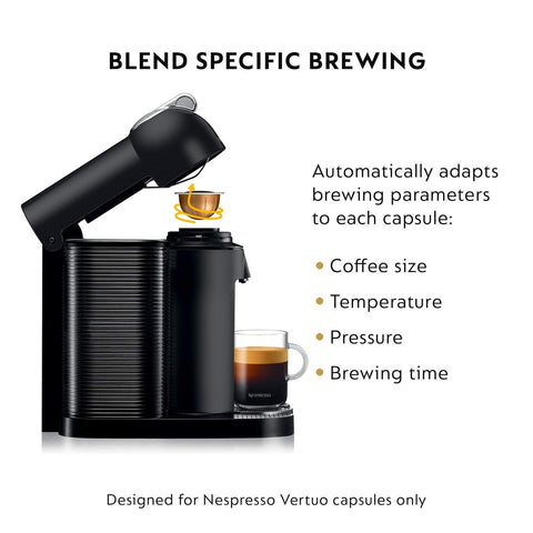 Nespresso Vertuo Coffee and Espresso Machine by Breville, 5 Cups, Matte Black...