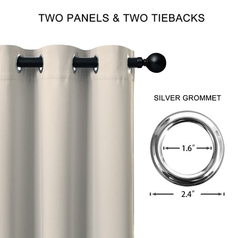 100% Blackout Curtains 106 inch Length for Bedroom, Thick Noise Reduction The...