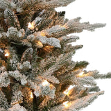 Puleo International 4.5 Foot Pre-Lit Potted Flocked Arctic Fir 4.5', Green