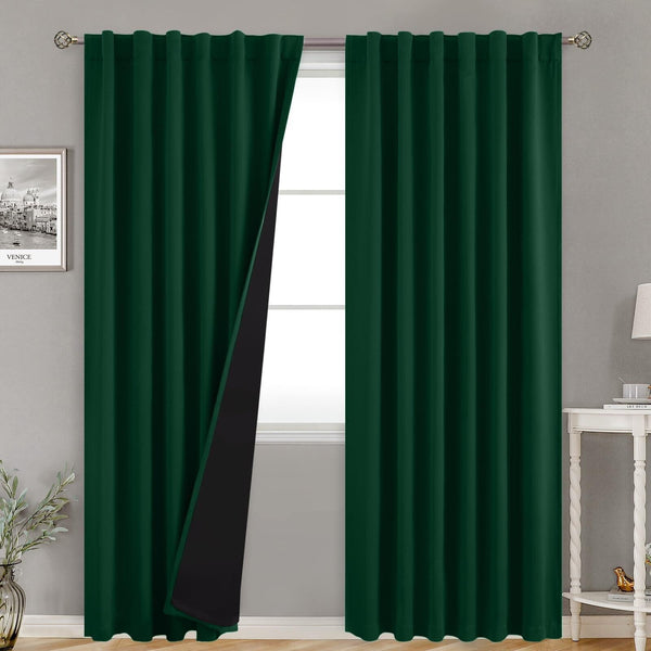 BGment 100% Thermal Insulated Blackout Curtains 90 Inches Long with Liner, Ro...