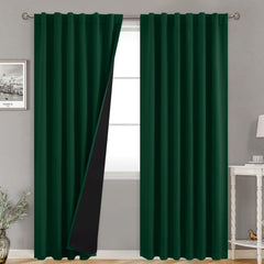 BGment 100% Thermal Insulated Blackout Curtains 90 Inches Long with Liner, Ro...