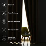 100% Blackout Curtains 106 inch Length for Bedroom, Thick Noise Reduction The...