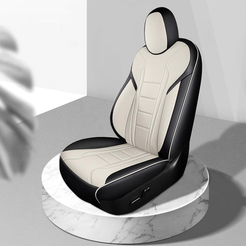 FREESOO 2pc Seat Covers for Tesla Model Y Front Only, Faux Leather Seat Prote...