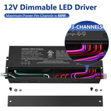 GOOVER 180W Dimmable LED Driver,12V 5-in-1 Dimmable Power Supply,3-Channels A...