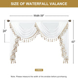 VOGOL Sheer Window Curtains Valance, 1 Panel Retro Style Drapes for Living Ro...