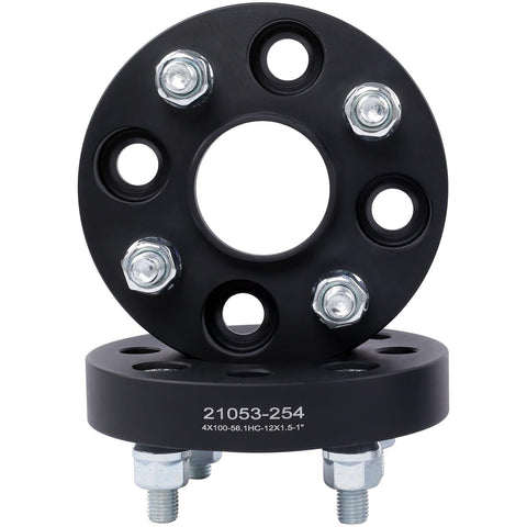 VLAOSCHI Black Forged 4x100 Hubcentric Wheel Spacers 1 Inch with 12x1.5 Studs...