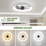Ceiling Fans with Lights and Remote, Low Profile Ceiling Fan with Lights, 20'...