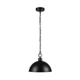 Globe Electric 67000100 1-Light Pendant Light, Weathered Black Finish, Hammer...