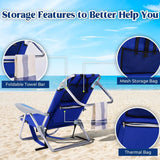 Portable Beach Chair for Adults, Outdoor Lightweight Camping Chair Lay Flat F...