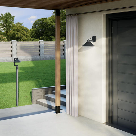 KICHLER Ripley 12" 1-Light Outdoor Wall Light in Black for Exterior Doors, Ga...