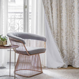 always4u 100% Blackout Damask Foil Print White and Gold Ridged Velvet Curtain...