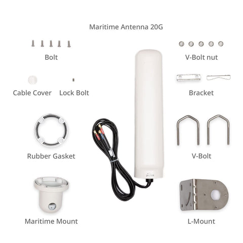 Peplink Cellular & WiFi Antenna Maritime 20G | LTE Connectivity 2x2 MIMO Dual...