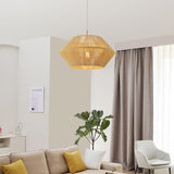 Globe Electric 67000154 1-Light Pendant Light, Wood Toned, Beige Paper Twine ...