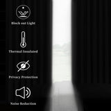 White Pinch Pleated Blackout Curtain Panels Linen Texture Thermal Insulated E...