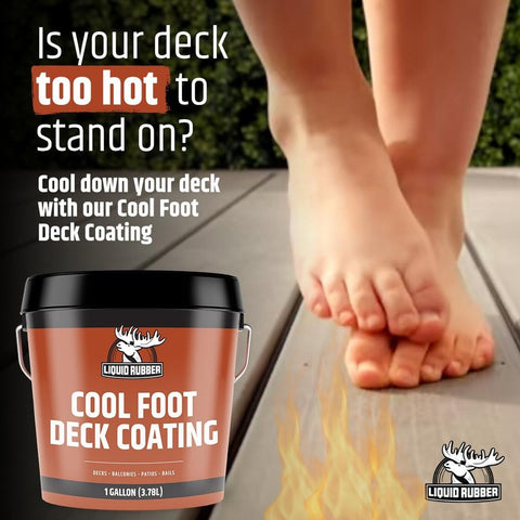 Liquid Rubber Cool Foot Deck Coating - Solar Protection Deck Paint, Non-Toxic...