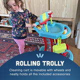 Constructive Playthings Little Helper 12-Piece Kids Cleaning Set with Toy Vac...