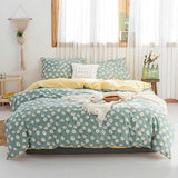 EAVD Garden Style Daisy Floral Comforter Set Twin XL Sage Green Soft Microfib...