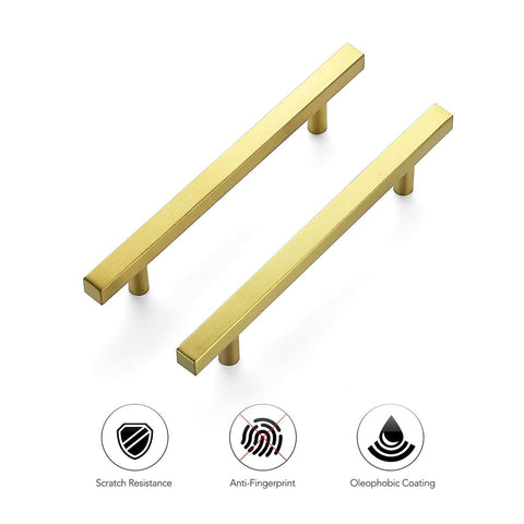 Ravinte 40 Pack 7.38 Inch Square Cabinet Pulls Brushed Brass Stainless Steel ...