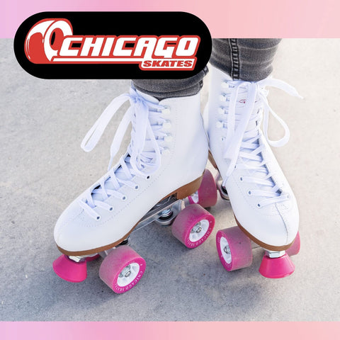 CHICAGO Skates Premium White Quad Roller Skates for Girls and Women Beginners...