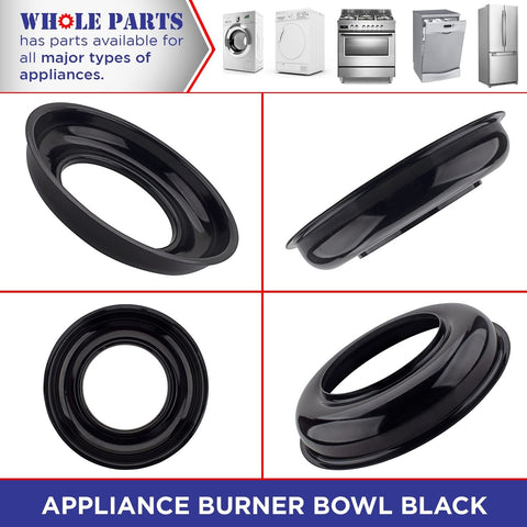 Whole Parts Appliance Burner Bowl Part # PA030002BK, Compatible with Many Vik...
