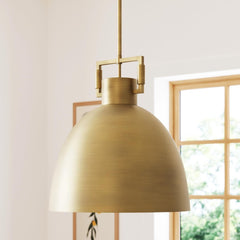 Nathan James Leigh Pendant Lighting, Hanging Ceiling Light with Oversized Met...