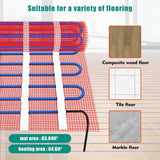 FAHKNS 120V High Efficiency Electric Underfloor Heating System, 65 Sqft Heati...