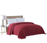 Beatrice Home Fashions Channel Chenille Bedspread, Twin, Burgundy